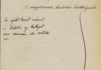  8. Gróf Esterházy Kálmán levele az Országos Kiállítási Bizottság elnökségéhez, amelyben helyet kér a kiállítási területen egy frissítő csarnok számára, valamint megküldi a pavilon terveit