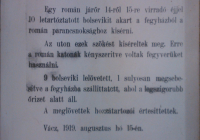 A Statisztikai Hivatal érdeklődése a Vácott románok által kivégzett személyekről