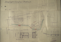 Az egylet stadionjának tervrajza (alaprajza), Fodor József építész terve, 1934. február 24. (nagyméretű lapon)