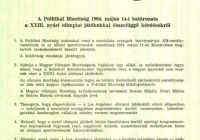 Az MSZMP KB Politikai Bizottsága 1984. május 14-i ülésének jegyzőkönyve