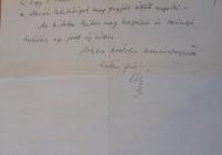 Szilassy Béla 1918. december 30-án írt levele
