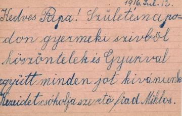 1917: Dr. Wenczel Árpád első világháborús családi levelezése (1916–1917)
