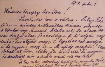 1918: „… szeretnék már a fenébe menni – de nem lehet” – Három levél az Országos Széchényi Könyvtár Irattárából
